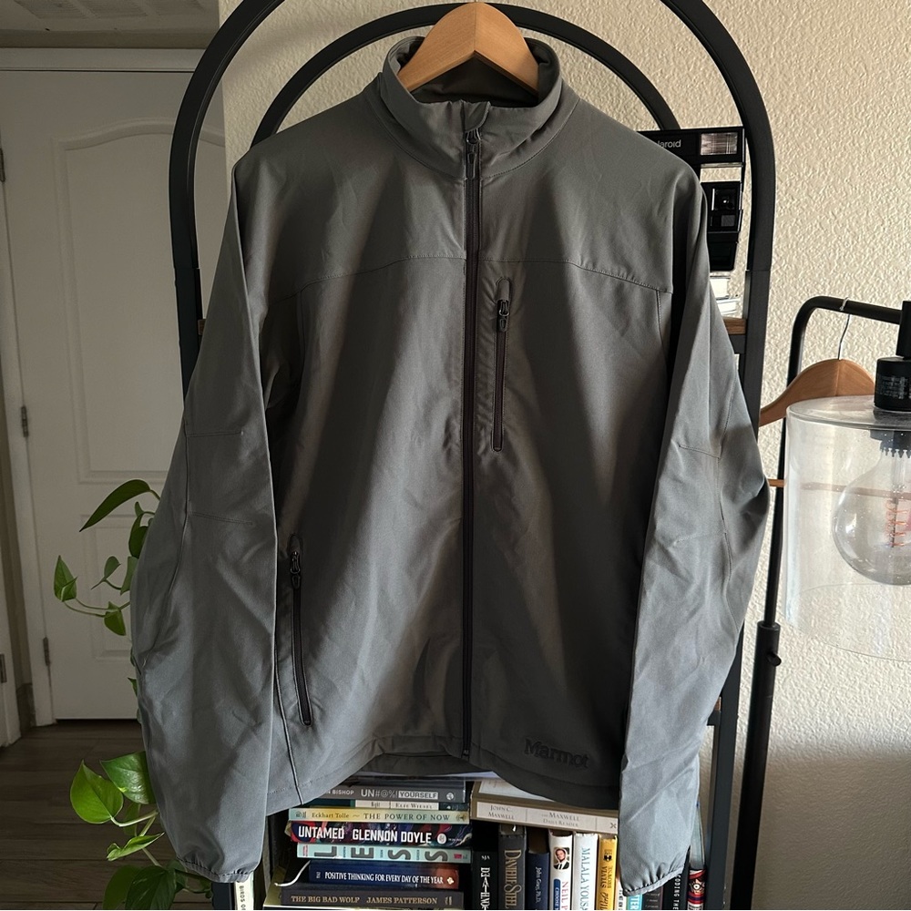 Marmot Tempo Mens Jacket M3 Softshell Zipper Coat Sz M Gray MSRP $100